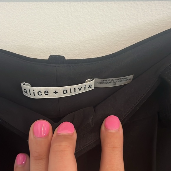 Alice and Olivia Tomasa Wide Leg Cuff Pant in Black Size 10 - Picture 3 of 5